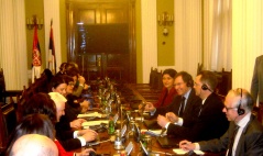 12 March 2013 The members of the Foreign Affairs Committee in meeting with the President of the Parliamentary Assembly of the Council of Europe, Jean-Claude Mignon
